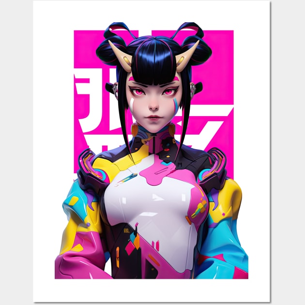 STREET FIGHTER - JURI HAN ONI | Femme Fatale Anime T-Shirt Design Girl Power | PROUD OTAKU Wall Art by PROUD OTAKU